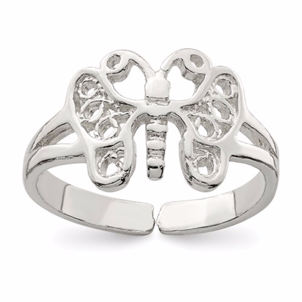 Sterling Silver Butterfly Toe Ring